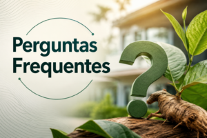 Perguntas Frequentes sobre ibogaína na Clínica IBTA, com conceito visual de saúde mental, natureza e tratamento terapêutico.