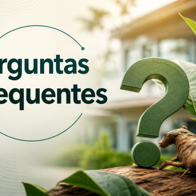 Perguntas Frequentes sobre ibogaína na Clínica IBTA, com conceito visual de saúde mental, natureza e tratamento terapêutico.